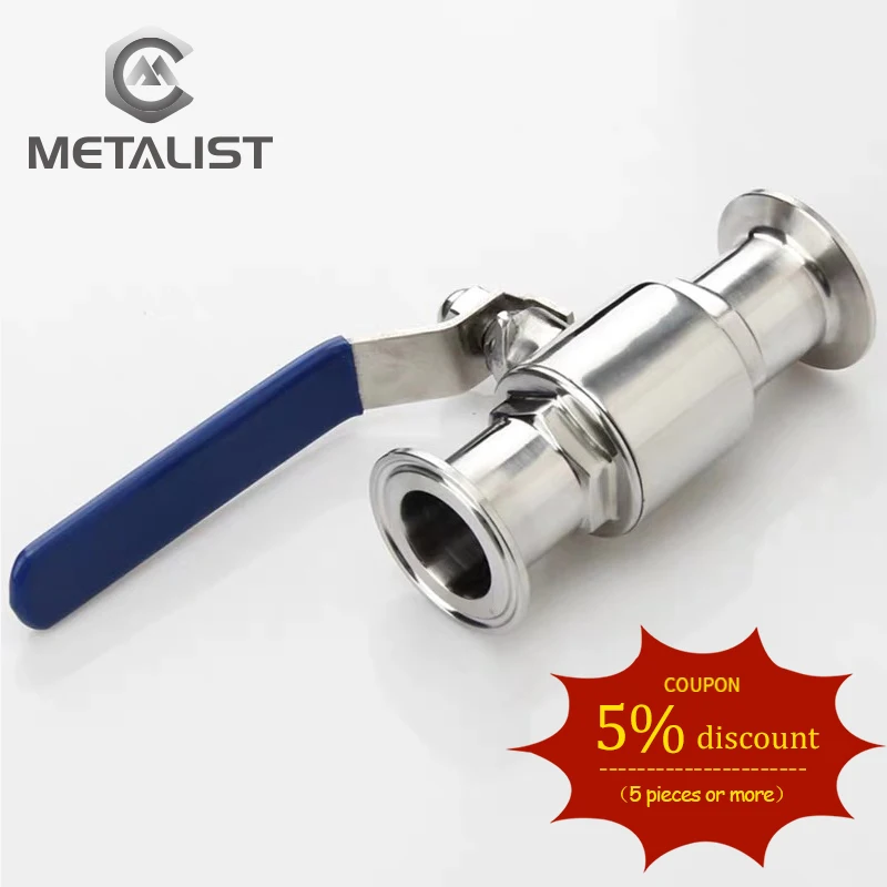 

METALIST 3/4" OD 19mm SS304 Stainless Steel Sanitary Full Port 2-Way Ball Valve Fit 1.5" Tri Clamp Type Weld Ferrule