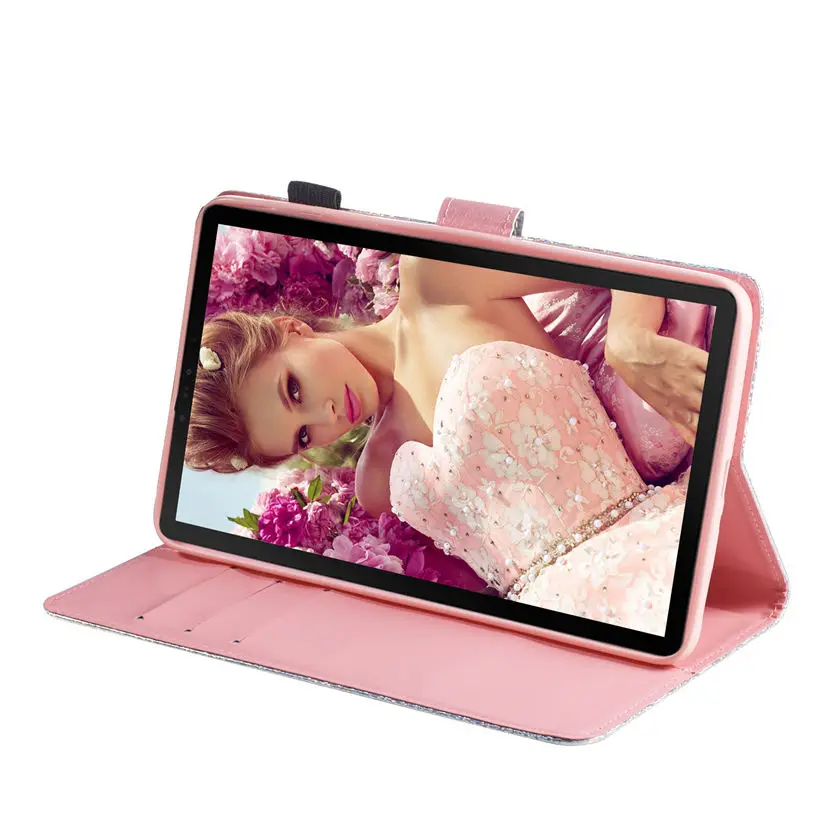 Женский чехол для Samsung Galaxy Tab A 8 0 T380 T385 2017 дюйма умный планшета блестящий с