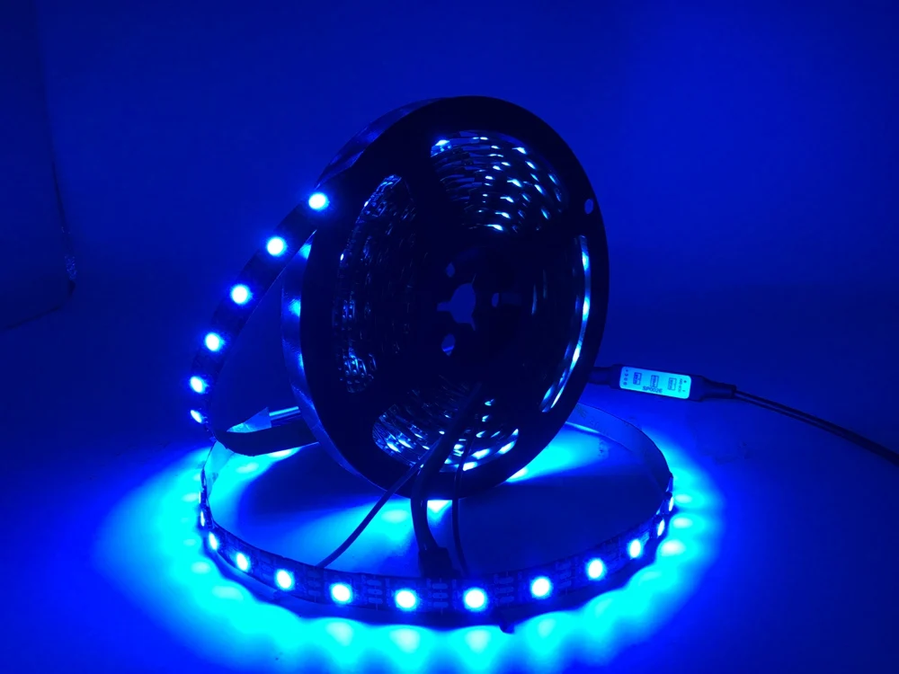 WS2812B WS2812 RGB светодиодный светильник водонепроницаемый индивидуально адресуемый умный RGB светодиодный светильник для украшения дома Рождественский 0,5 м-5 м