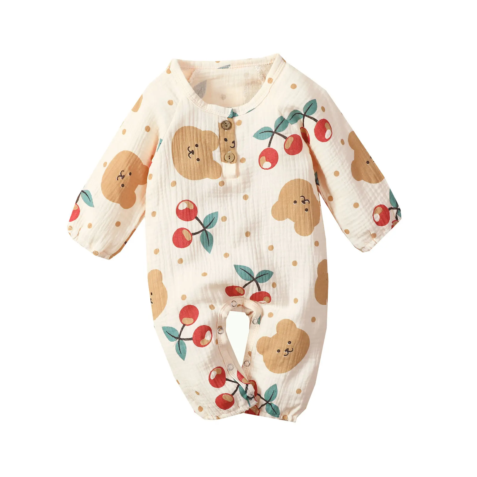 

Детский комбинезон с длинным рукавом, с круглым вырезом