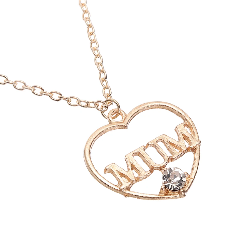 Минималистичное простое ожерелье в форме сердца модное с подвеской для мам
