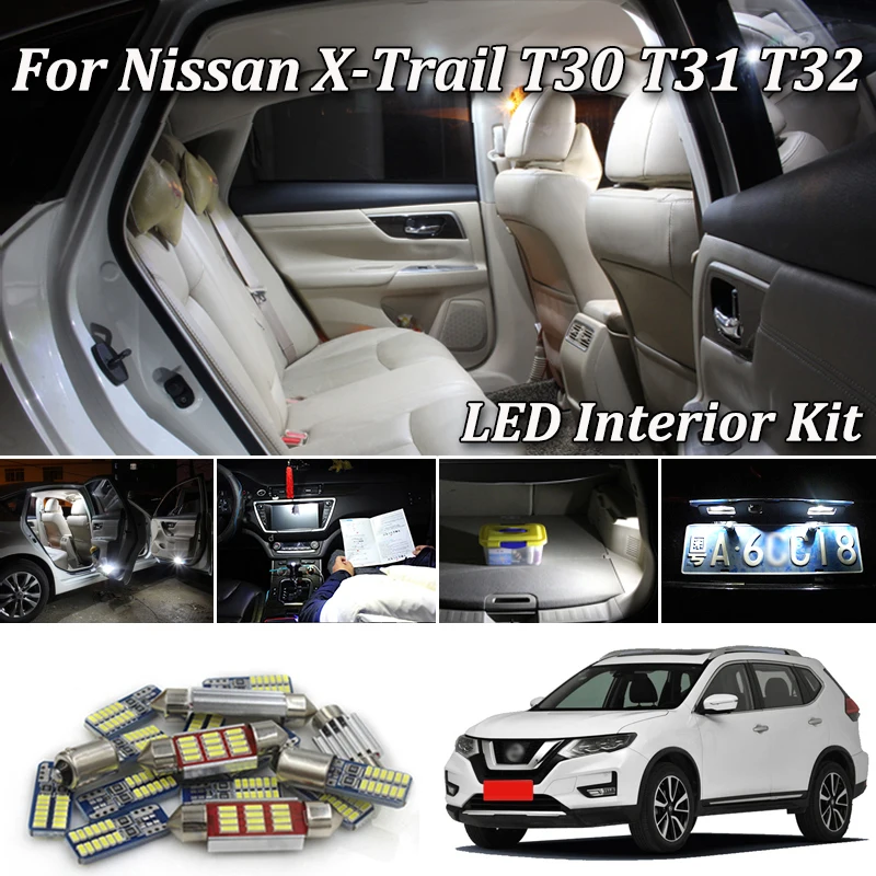 Светодиодная лампа для салона Nissan X Trail T30 T31 T32 100% белый свет без ошибок|Сигнальная
