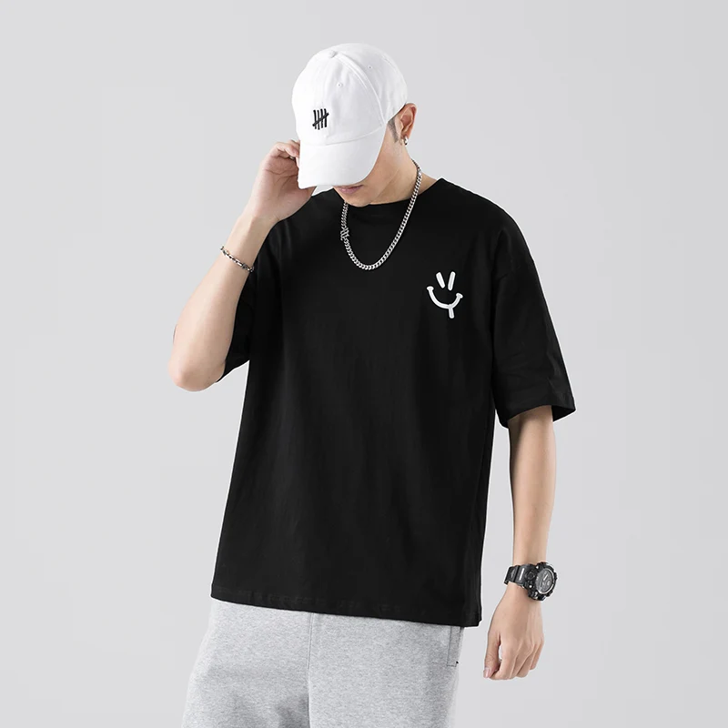 Футболка мужская хлопковая с коротким рукавом модная Повседневная Базовая