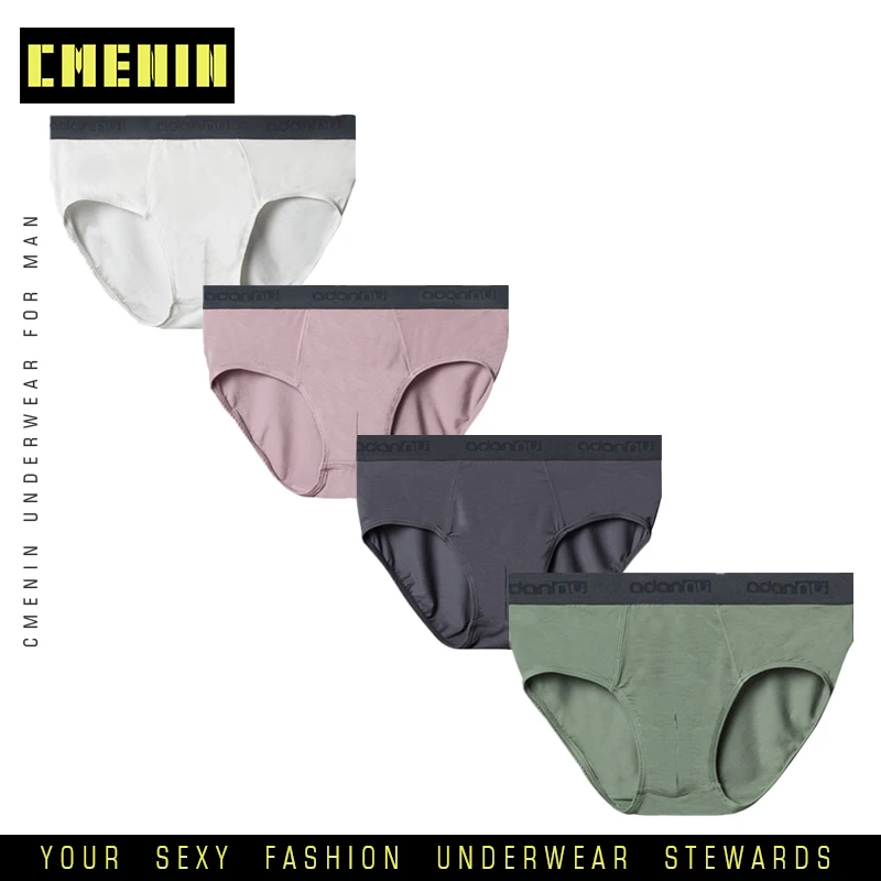 Трусы брифы мужские из модала 4 шт./лот нижнее белье мягкие трусы пикантные плавки