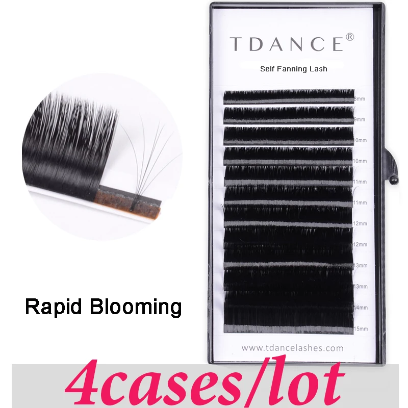 TDANCE Easy Fan Lashes bluming 4 шт. C/CC/D/DD Curl Высокое качество накладные норковые ресницы