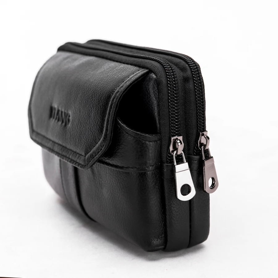 Двухслойная поясная сумка из натуральной кожи Забавный кошелек на бедро ремень