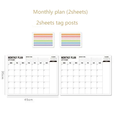 Month planner / год, ежедневник, план, настенный бумажный календарь, годовой график, ежедневный с наклейкой в горошек, настенные канцелярские принадлежности - Цвет: Month planner