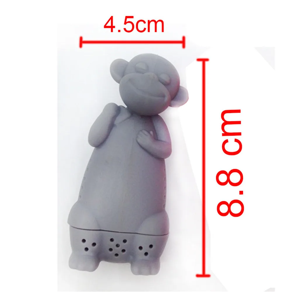 

New 1Pcs Funny Silicone Monkey Tea Making Device Tea Strainer Loose Leaf Herb Spiece Filter Tea Infuser 4 Colors Drop Shipping
