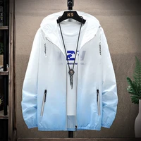 2021 new mens korean fashion sports and leisure hoody tops sunscreen breathable thin large size mens coat jacket