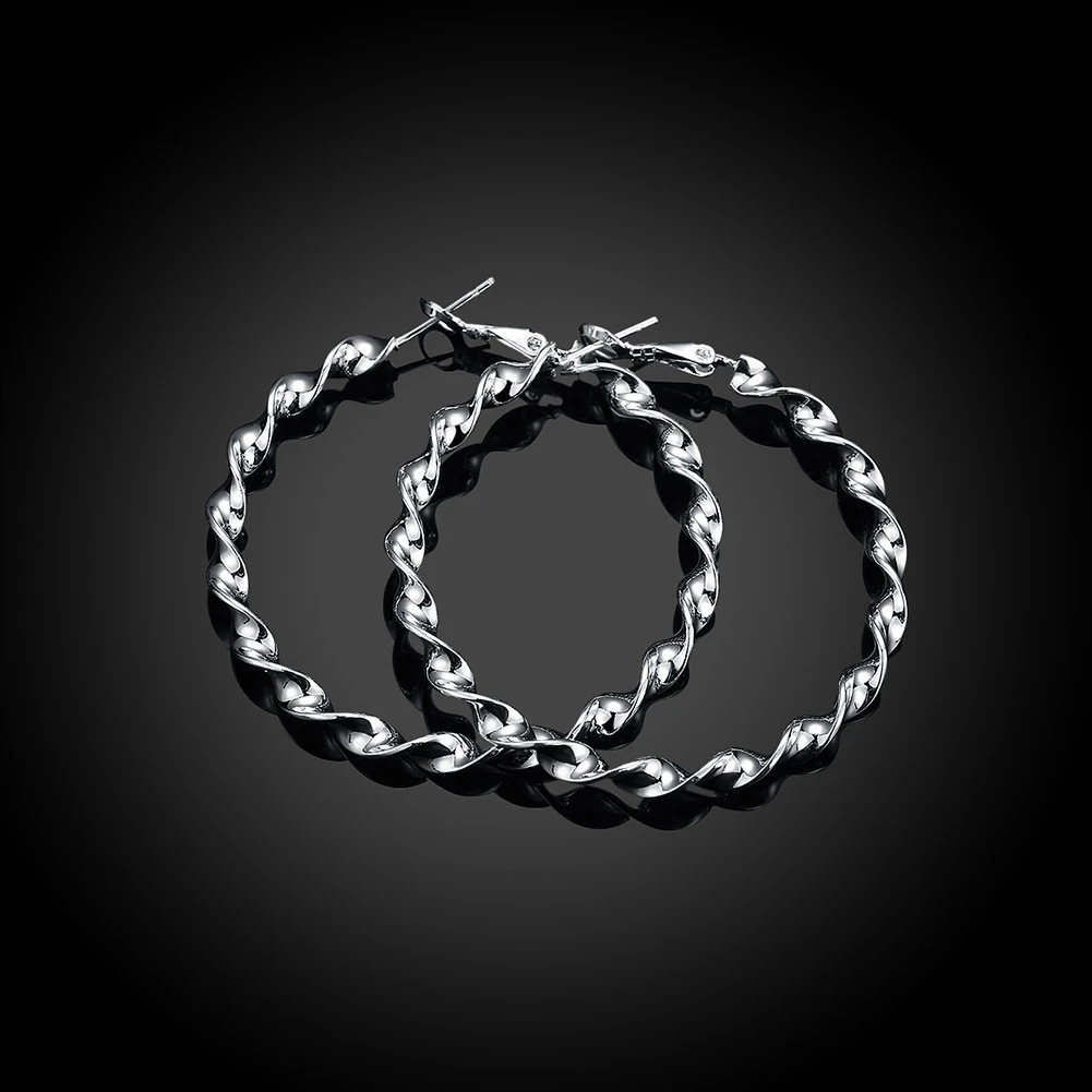 

INALIS Ripple Stylish Round Shape Twisted Earring Silver Color Spherical Shape Earrings For Women Fashion Jewelry Gift Hot Sell