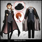 Костюм для косплея аниме Bungou Stray Dogs, костюм накахара чуя, парики и шляпа, костюм на Хэллоуин для женщин и мужчин