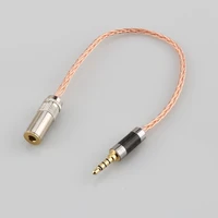 high quality 3 5mm trrs male to 4 4mm female balanced adapter 8 cores 7n occ hifi silver plated audio adapter cable