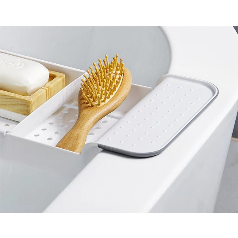

New Bathtub Storage Rack Bath Tray Shelf Shower Tub Bathroom Tools Makeup Towel Organizer Plastic Kitchen Sink Drain Holder