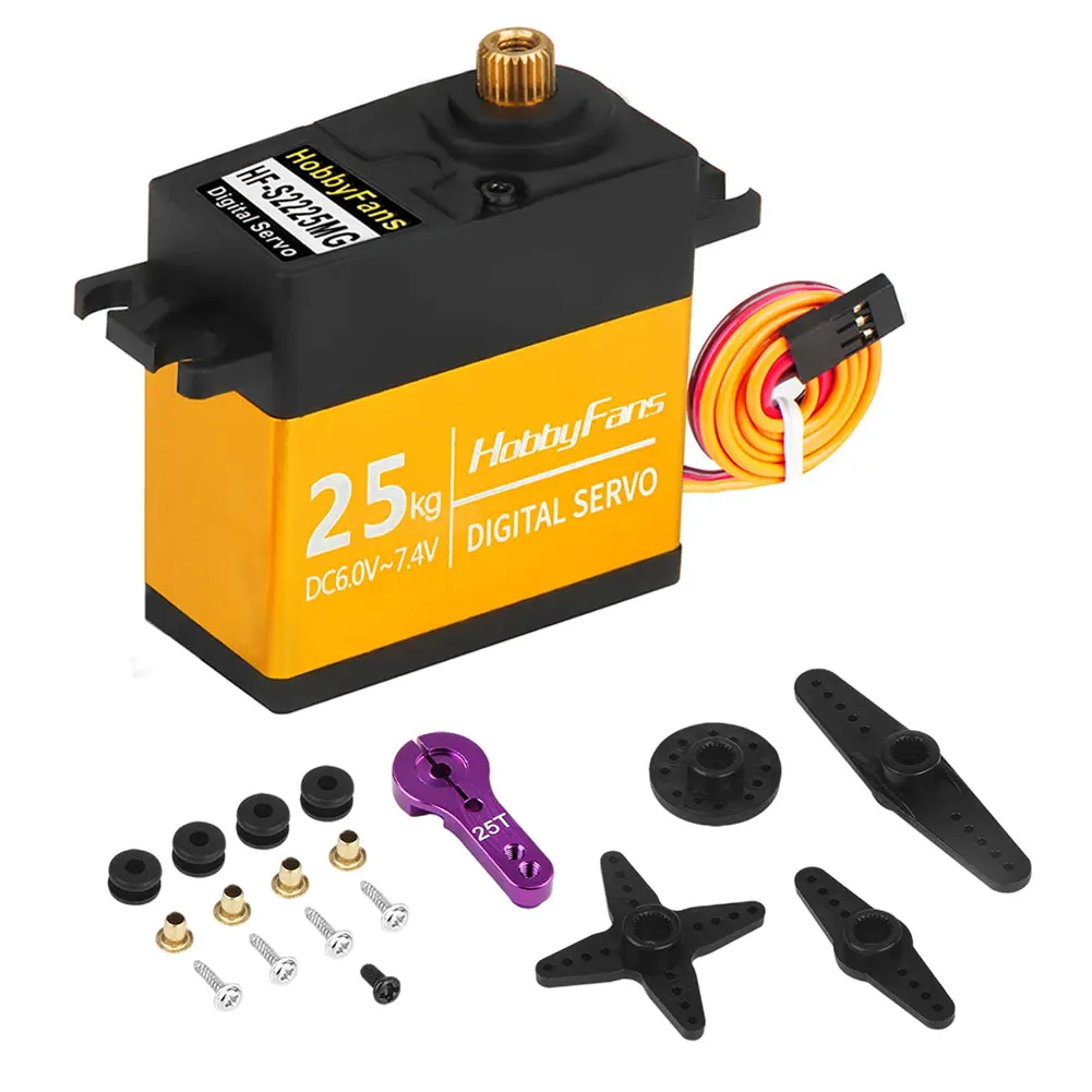 

HF-S2218MG Metal Gear Digital Servo Waterproof 25kg Torque Servo For RC Cars Robotic Fast Heat Dissipation And Responsiveness