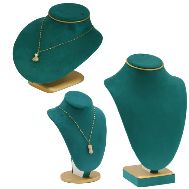 hot quality green set necklace bracelet ring for counter jewellry dispaly jewelry earring holder ornament display stand green free global shipping