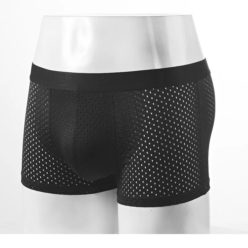 Men's Underwear Mesh Breathable And Comfortable Bright Muscle Pure Ice Silk Antibacterial Underwear Factory Wholesale And Custom