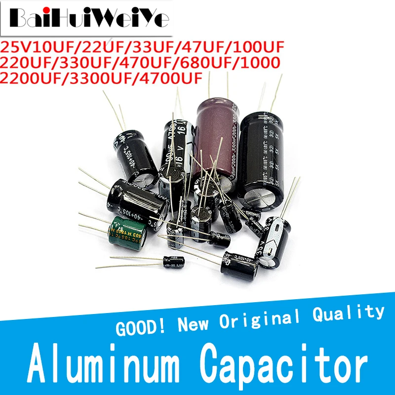 

50V High Frequency Aluminum Electrolytic Capacitor 0.1UF 1UF 2.2F 3.3UF 4.7UF 10UF 22UF 33UF 47UF 100UF 220UF 330UF 470UF 680UF