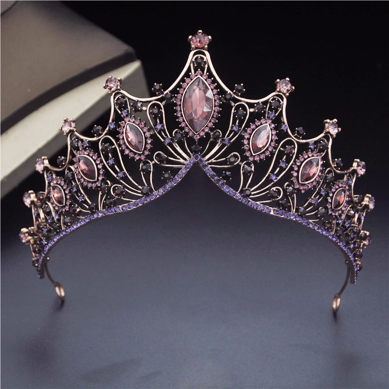 Головной убор Корона для невесты барокко Стразы металла диадемы и коронки Queen