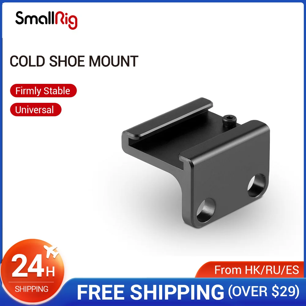 

SmallRig Cold Shoe Mount Adapter With 1/4 Threaded Holes For DSLR Camera Cage Quick Release Cold Shoe Mount - 1593