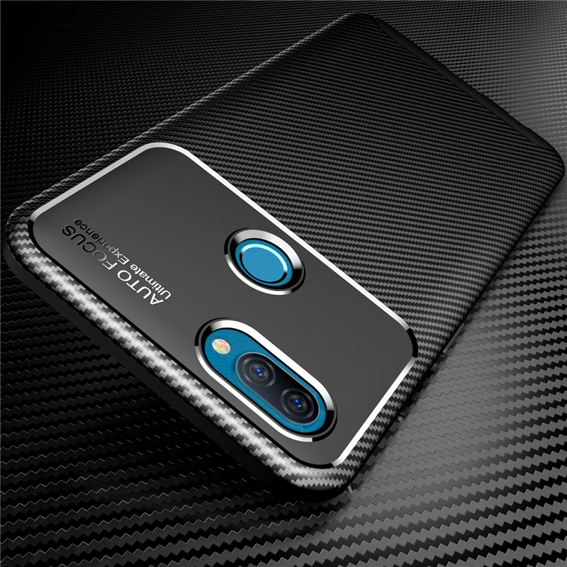 Силиконовый тонкий противоударный чехол из углеродного волокна для OPPO A12 Realme A8 A91