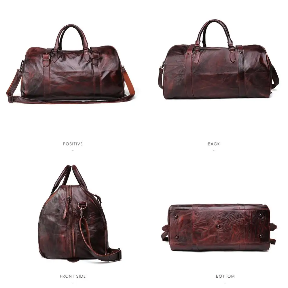 Мужская Дорожная сумка JOGUJOS из натуральной кожи вещевой мешок чемодан на плечо