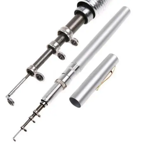 Портативный 5 1: 1 карманная Ручка Форма алюминиевый сплав удочка полюс + катушка