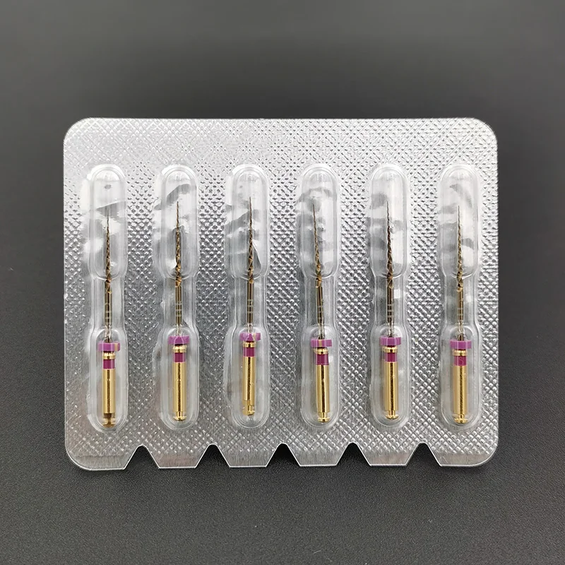 Стоматологические NITI Endo файлы Pro GOLD S1 фиолетовые двигатели F2 золотые