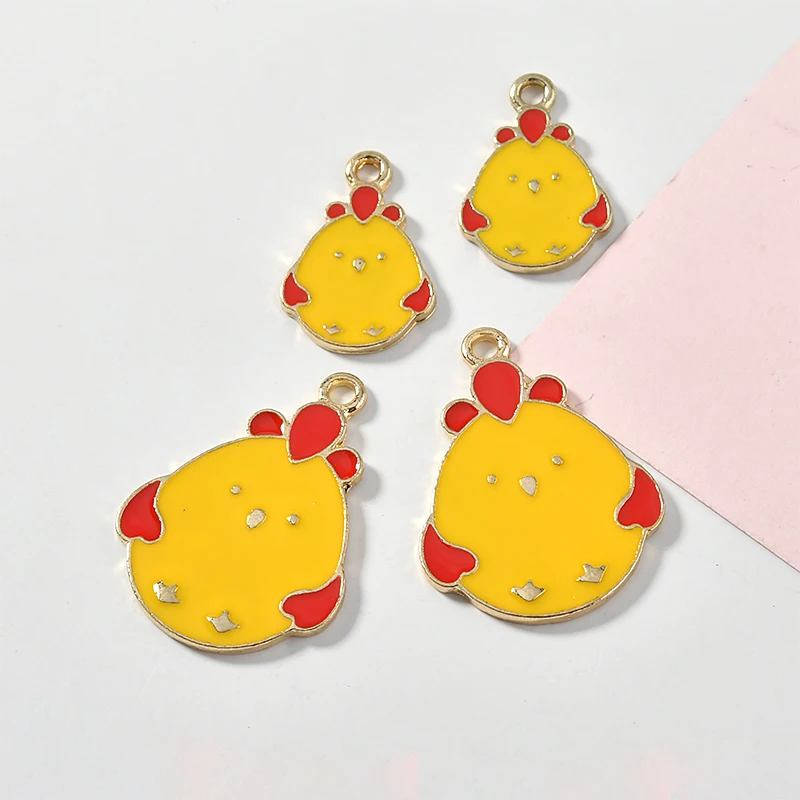 Симпатичные в форме цыпленка 30 шт/партия цветные подвески из сплава diy ювелирные