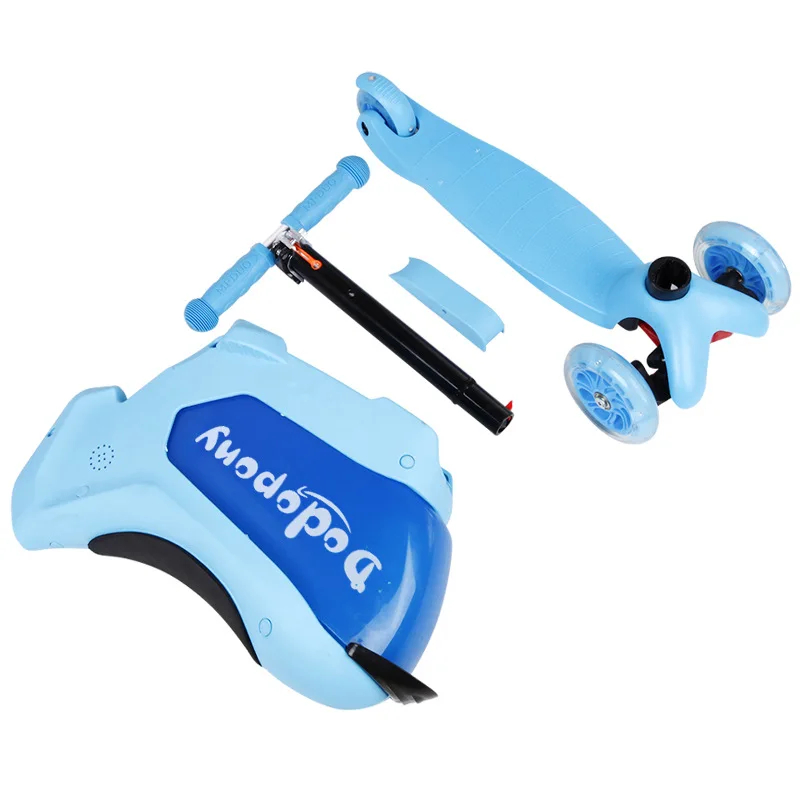 Детский трехколесный чемодан троянского самоката самокат для малышей сумка