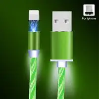 Green Магнитный usb-кабель 3 в 1, кабель для быстрой зарядки USB type-C, кабель Micro usb, кабель для мобильного телефона с углом обзора 360 градусов, инновационный стример - Цвет: Green
