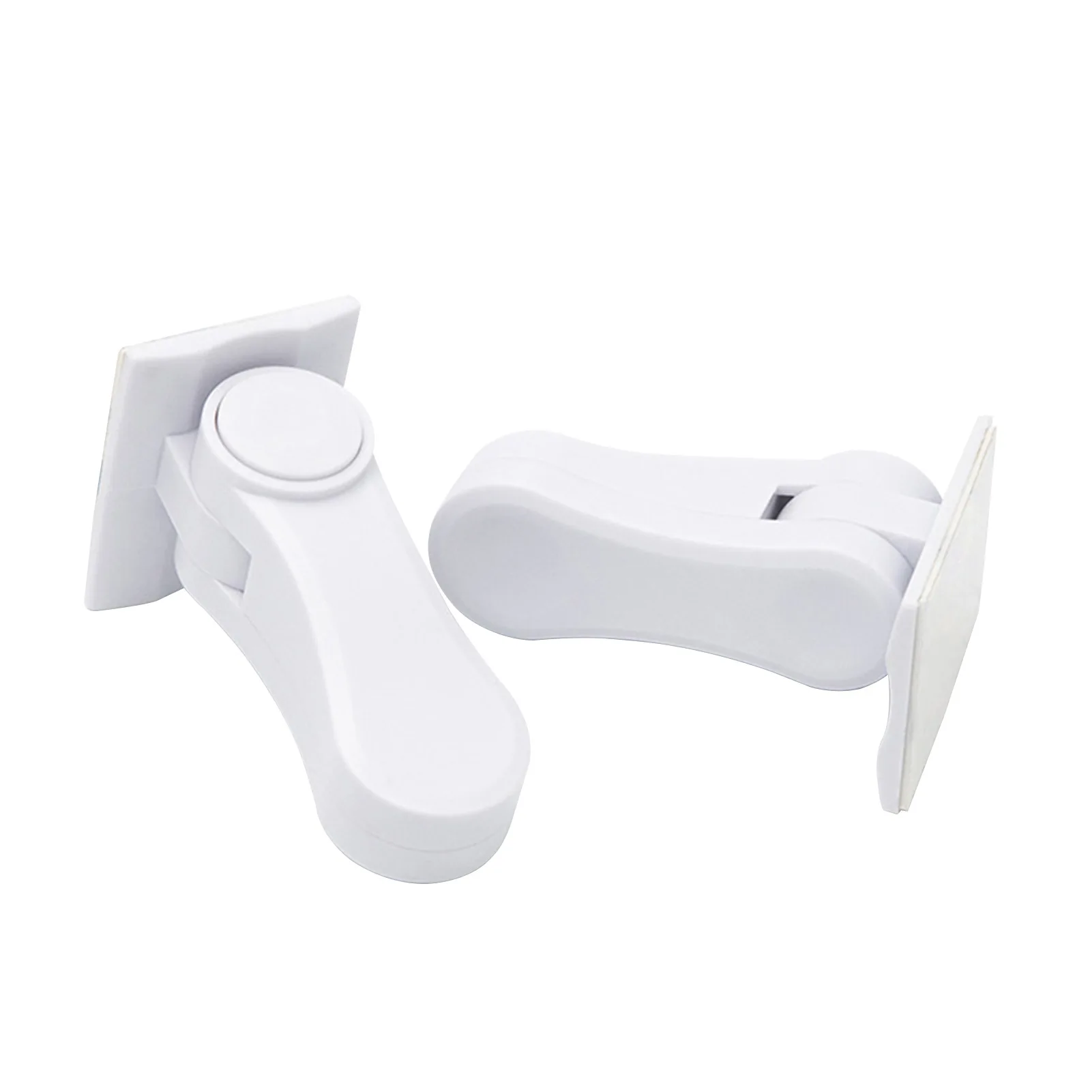 

2pcs Kids Safety One Hand Operation Self Adhesive Easy Install 180 Degrees Rotation Universal Anti Open Door Lever Lock Durable