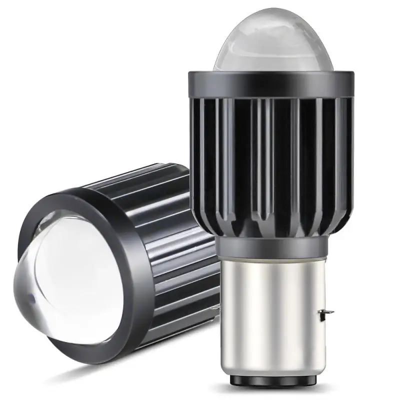 H6 Motorcycle Headlight Hi/Lo Bulb Scooter E-Bike Fog Lamp LED Dual Color H4 LED HS1 BA20D Projector Lens White Yellow image 3