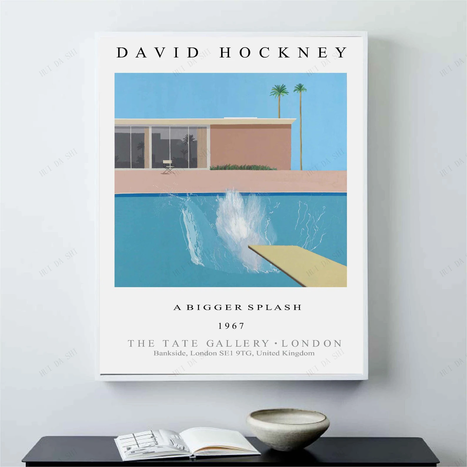 Выставочный плакат David Hockney с большими брызгами, плакат, цифровая  Художественная печать, настенное искусство, печатная Картина на холсте |  Дом и сад | АлиЭкспресс