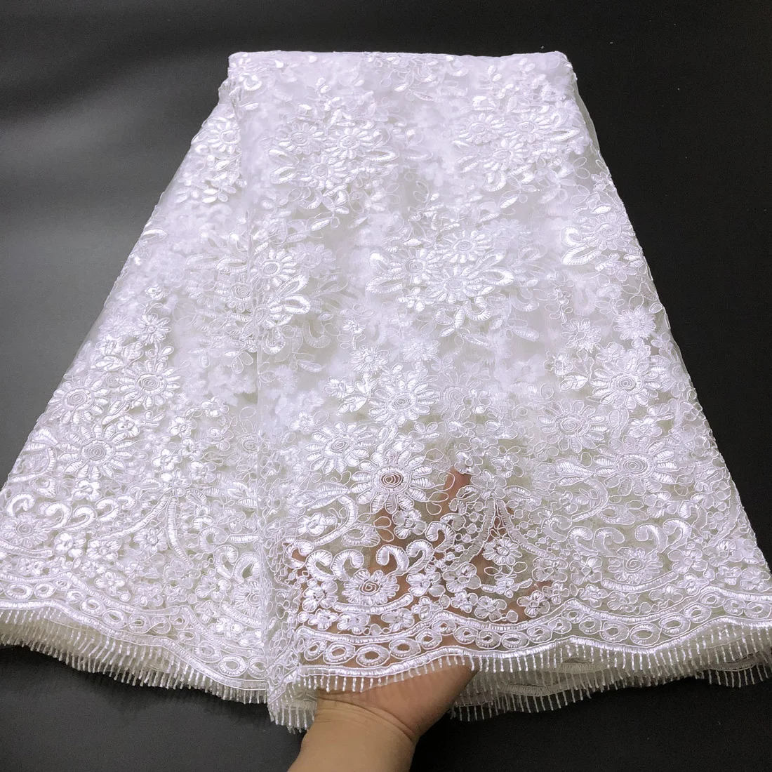 Белая африканская кружевная ткань 2020 Последняя французская высококачественный