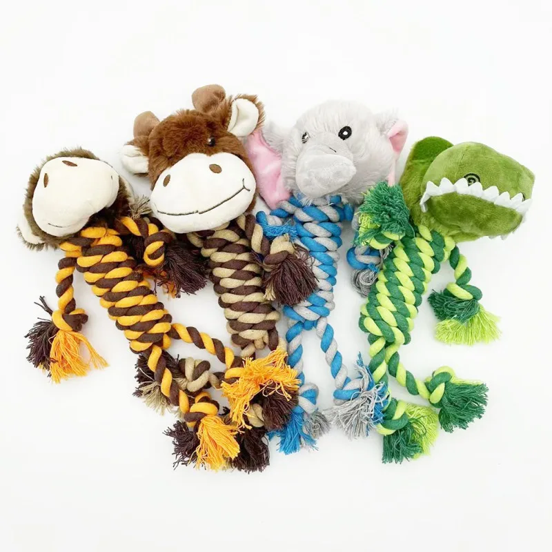 

Dogs Cleaning Teeth Puppy Squeaker Squeaky Pet Dog Toys for Small Dog Rope Knot Bite Resistant Toy Playing Animals Dogs Toys