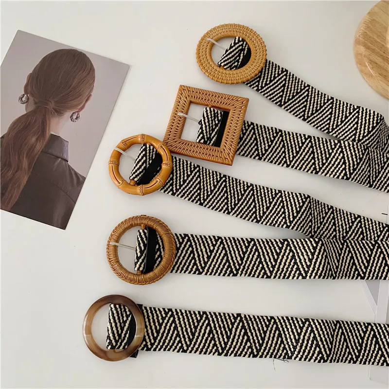 

INS Retro Dress Shirt Coat Sweater Belt Decorative Elastic Waist Seal Women's All-Match