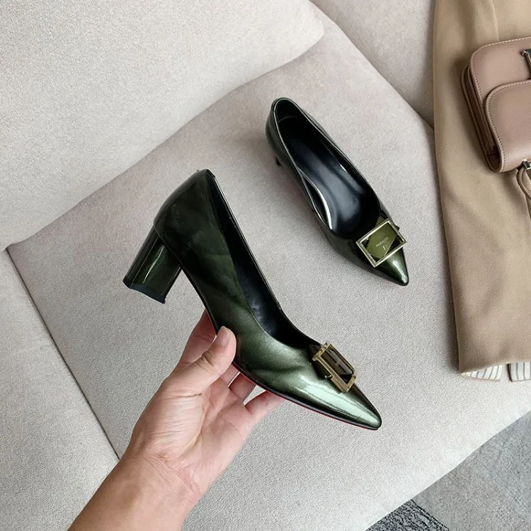 MLJUESE/женские туфли лодочки Сезон осень весна Женские из коровьей кожи с острым