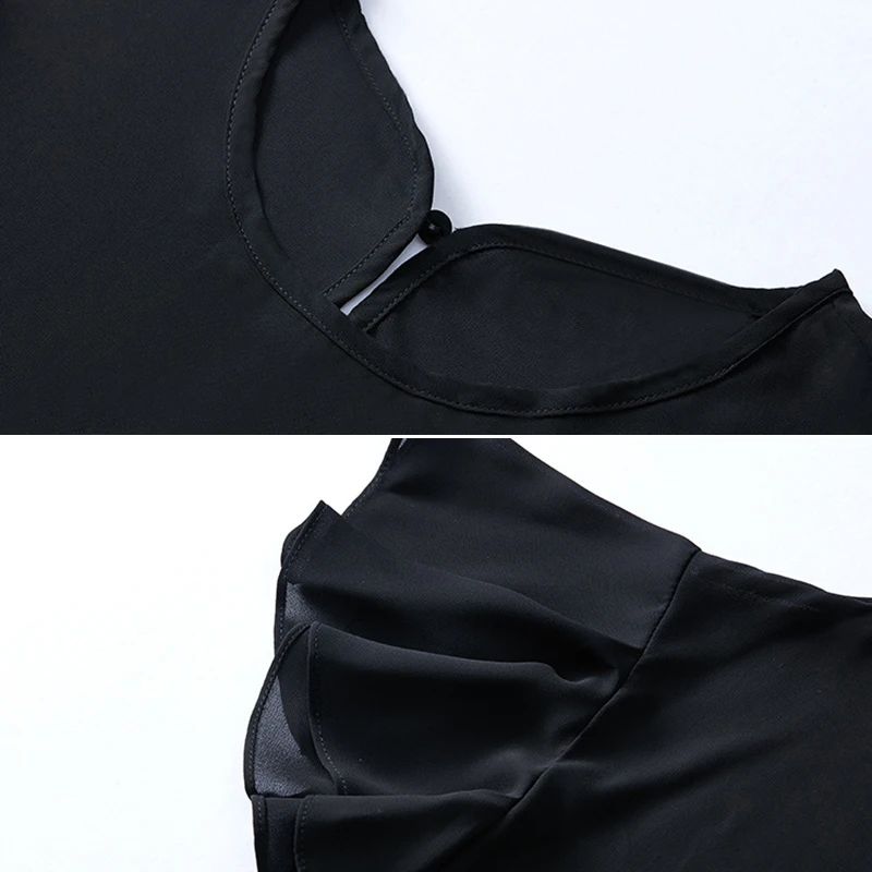 Ladies Chiffon Blouse Summer Fashion Loose Ruffles Sleeve Black Blue Elegant Party Office Women Shirts Blouses Plus Size 4xl 5xl |