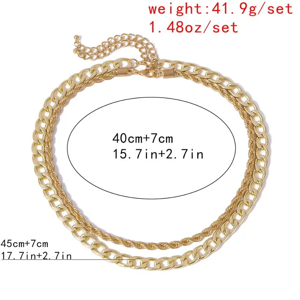 

Lacteo Vintage Double Layered Thick Chunky Chain Choker Necklace Steampunk Twist Chain Charm Necklace Jewelry for Women and Men