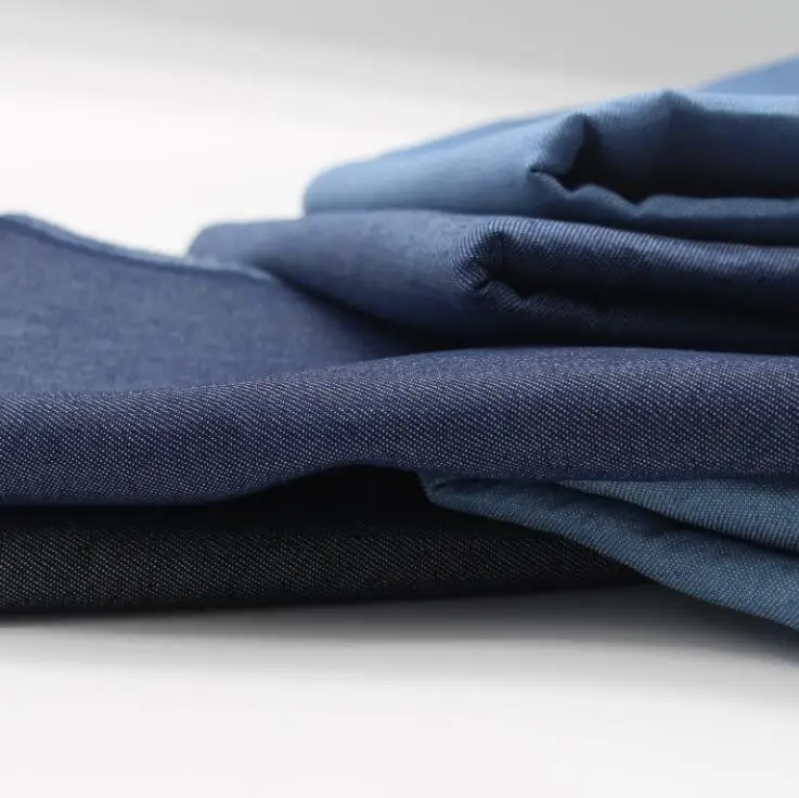 Однотонная водоотталкивающая джинсовая ткань 4 цвета эластичная средней