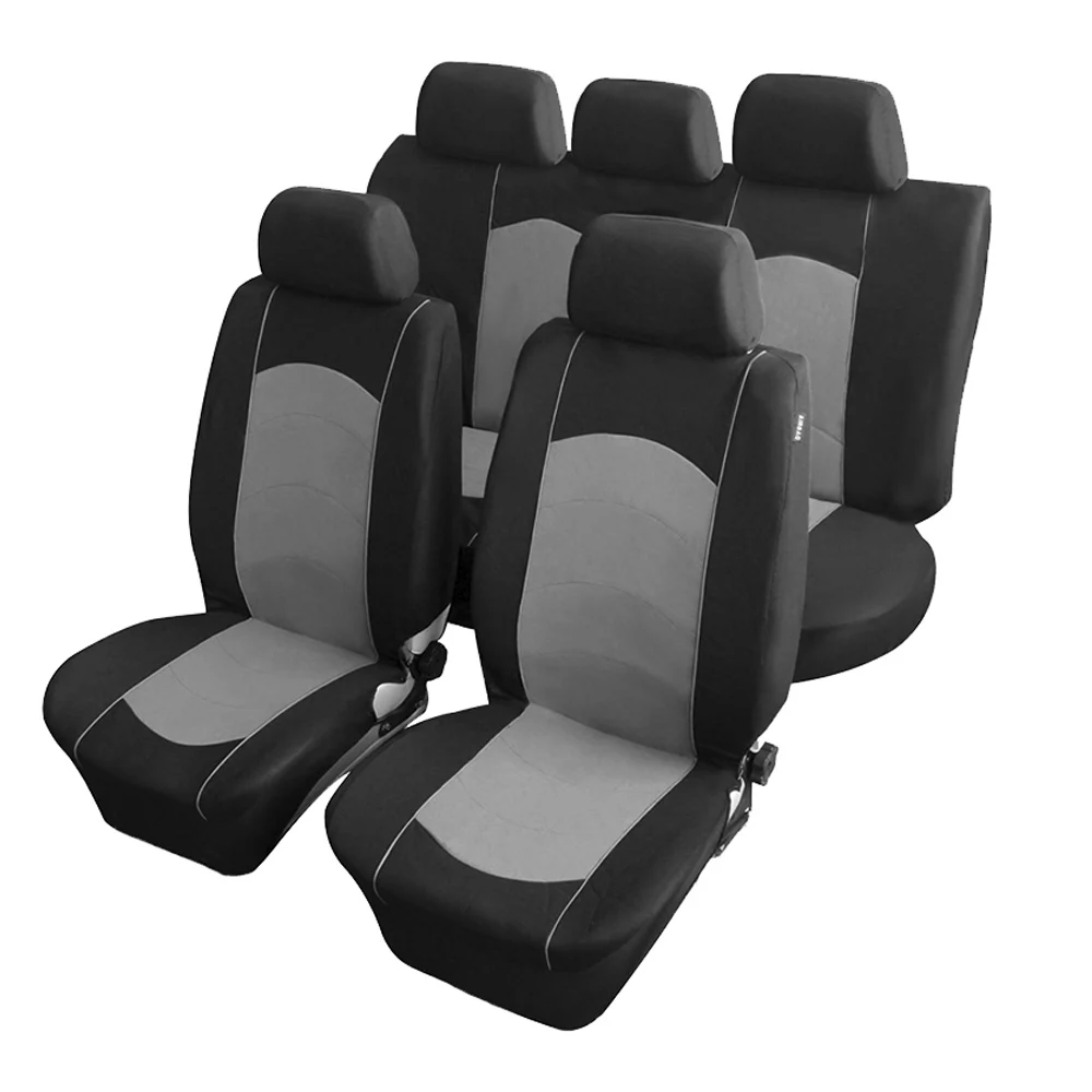 9PCS GREY General Чехол для автомобильных сидений 9 шт. и 4 шт. дизайн для шин полный набор универсальный размер подходит для подушки безопасности чехол для сиденья протектор - Название цвета: 9PCS GREY General