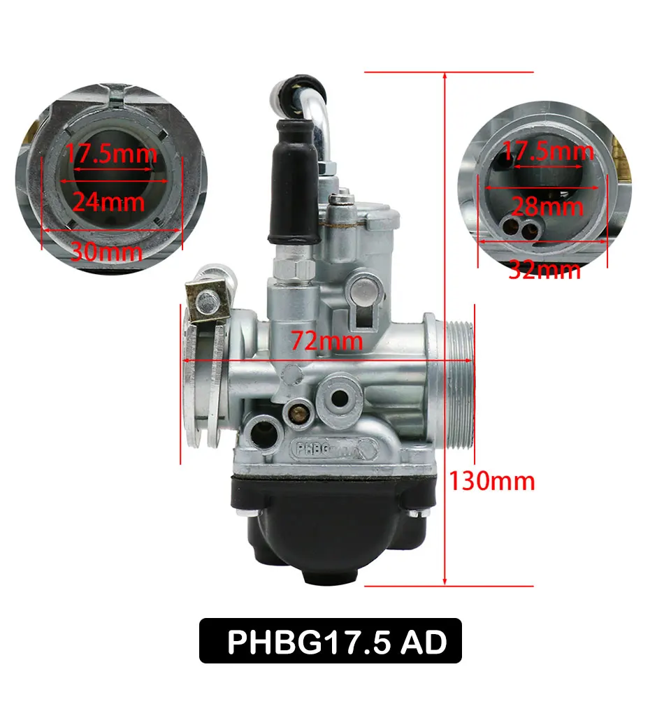 ZS MOTOS 17 мм 19 мм 21 мм Dellorto PHBG DS черный гоночный Карбюратор Carb DIO JOG 50cc 90cc BWS100 для мотоциклов Puch Yamaha Zuma