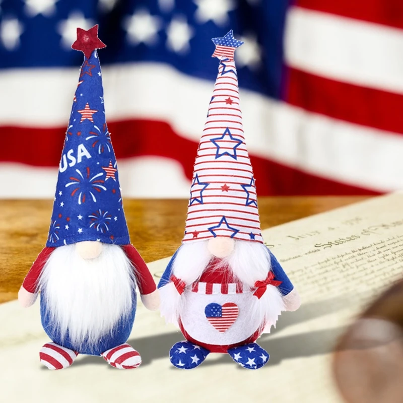 

New Independence Day Gnome Dolls Heart Star Veterans Day Nisse Tomte 4th Of July Gift Kitchen Tiered Tray Decorations