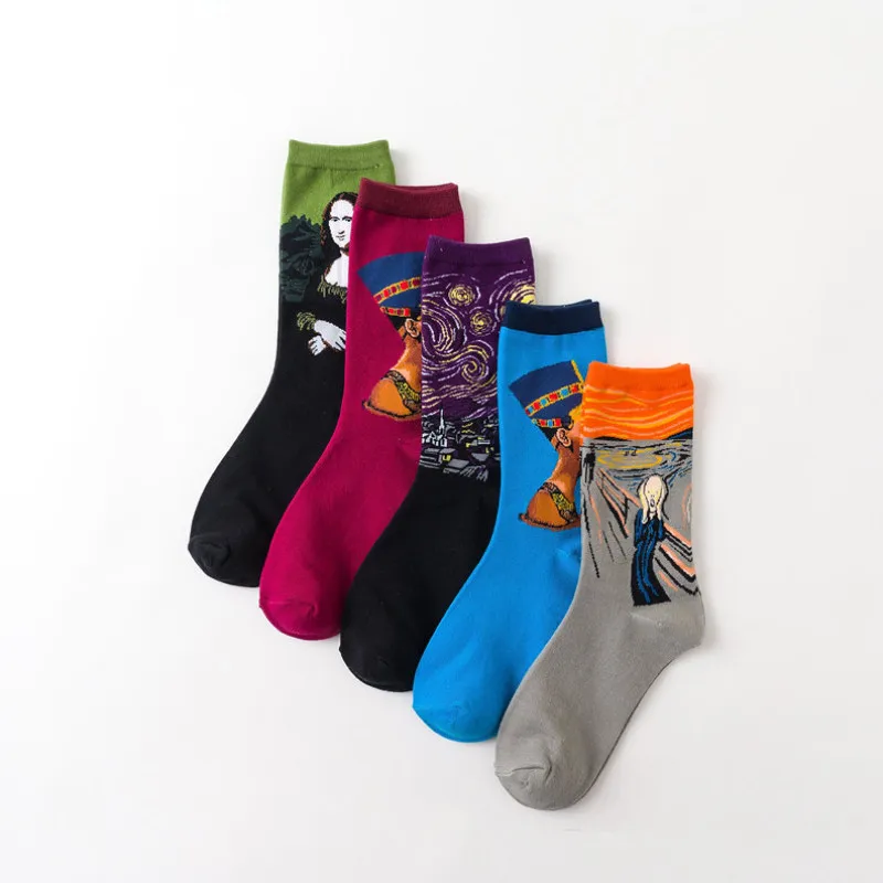 Носки Happy Van Gogh мужские модные масляные ретро коллекция художественные носки