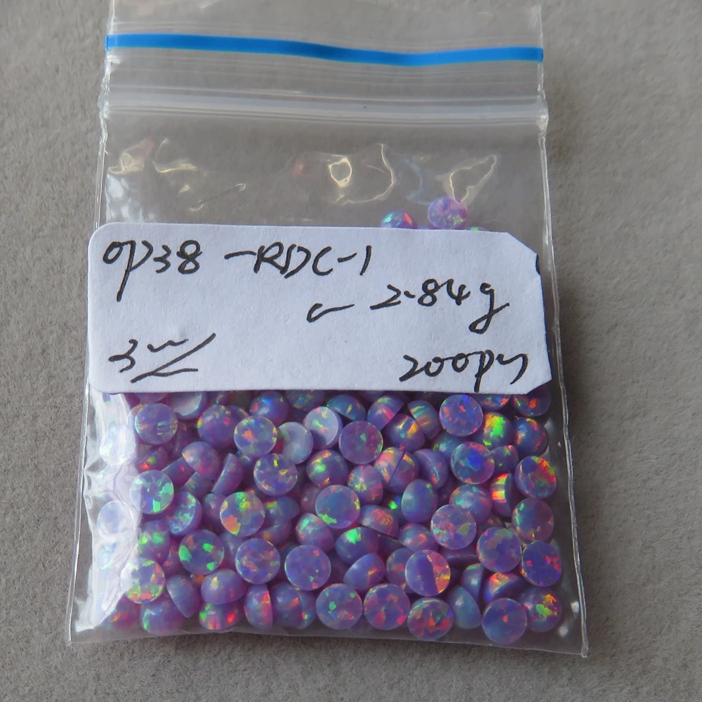 200 шт./лот 3 мм синтетический круглый кабошон огненный опал OP38 ограненный камень