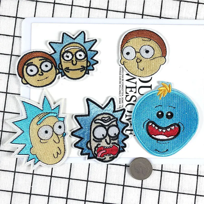 

Anime Professor of scientific research Patches Iron on Appliques DIY Stripes Boy Embroidery Sticker Cartoon Cucumber Badge