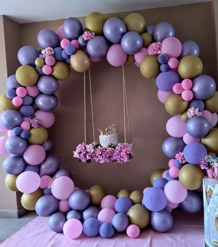 Пурпурные розовые воздушные шары свадебный воздушный шар Фотофон с цветами