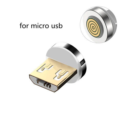 Only Micro Usb Plug Магнитный кабель 12-го поколения, Круглый адаптер для быстрой зарядки, наконечники для iPhone XS MAX XR 8+ SAMUSNG Xiaomi, магнитные Заглушки для зарядного устройства - Цвет: Only Micro Usb Plug