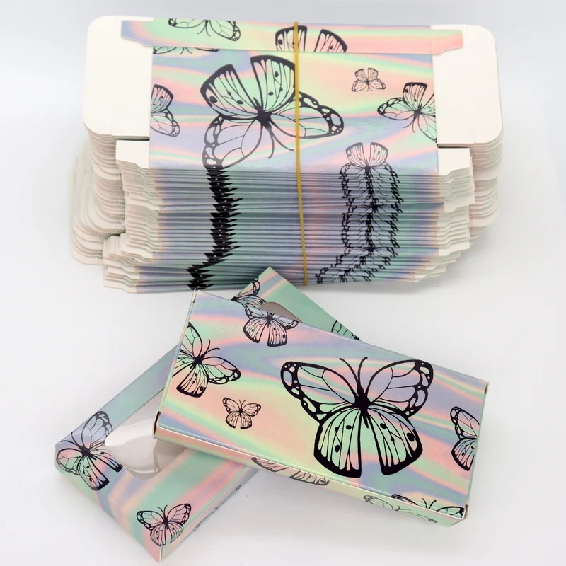 

Wholesale10set 50pcs Packing box for eyelash blank eyelashes package Multicolor paper box Eyelashes packing box makeup