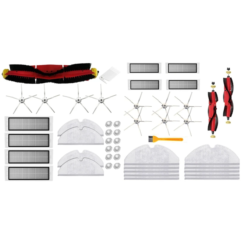 2 набора запчастей для пылесосов: 1 щетка-ролик, боковые фильтры и гепа-фильтр с мопом.
